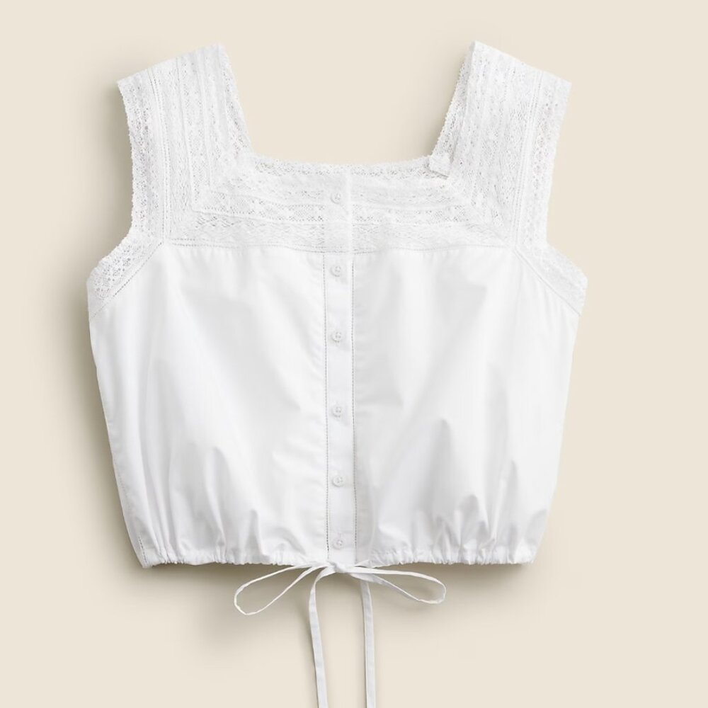 JCrew Lace Trimmed Crop Top